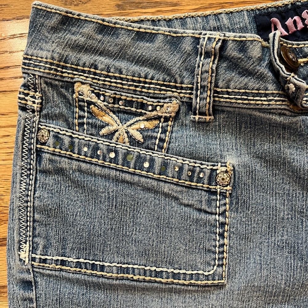 y2k angel jeans low rise jean cutoffs - Picture 3 of 8